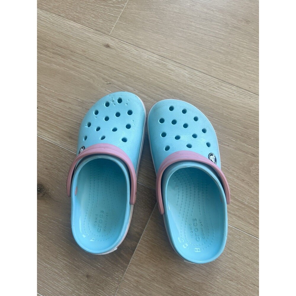 Crocs Crocband Clog Youth Size C13 Light Blue, Pink, White